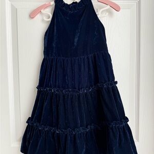 Janie and Jack Elegant Navy Blue Velvet Dress size 3T
